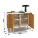 Ver imagem 4 de Kit de Aparador Buffet Benvenuto e Cristaleira Evora Pés de Aço Off White/cinamomo