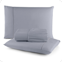 Ver imagem 1 de Jogo Lencol Solteiro 400 Fios 02 Peças Cor Cinza Percal com Elastico Hotel Macio