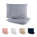 Ver imagem 6 de Jogo Lencol Solteiro 400 Fios 02 Peças Cor Cinza Percal com Elastico Hotel Macio