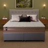 Conjunto Cama Box Super King c/ Molas Ensacadas Georgia Cinza 193x203x60 - 2