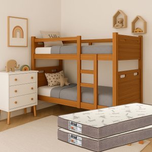 Beliche Adulto ou Infantil com 02 Colchões D20 Grade Robusta Reforçada com Proteção Completa