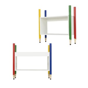Kit 2 Aparadores Organizador Infantil Decorativo Lápis de Cor:colorido