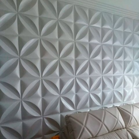 Kit 15 Placas Revestimento de Parede PVC 3d Alto Relevo Petalas Branco