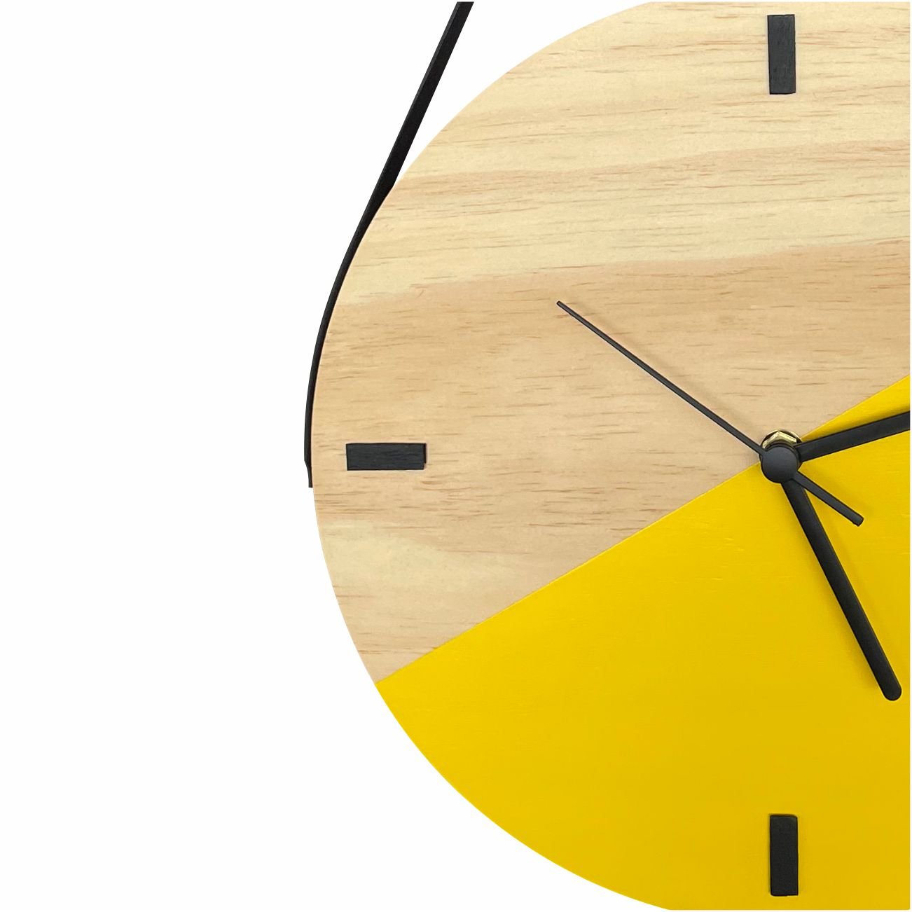 Relógio Decorativo Edward Clock Escandinavo Amarelo com Alça - 2