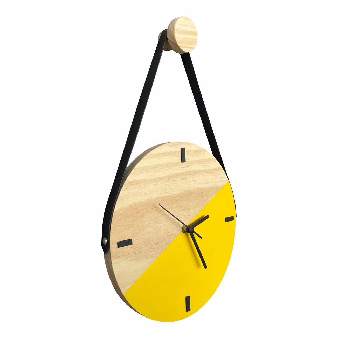 Relógio Decorativo Edward Clock Escandinavo Amarelo com Alça - 3