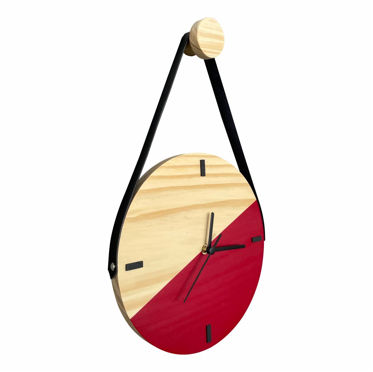 Relógio Decorativo Edward Clock Escandinavo Vermelho Ferrari - 3