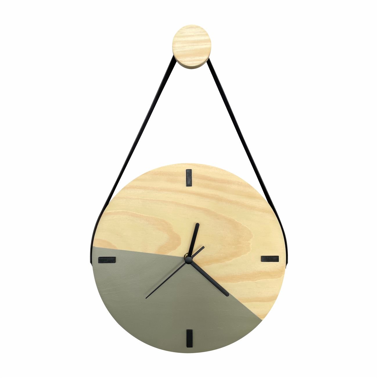 Relógio Decorativo Edward Clock Escandinavo Cinza Concreto com Alça - 1