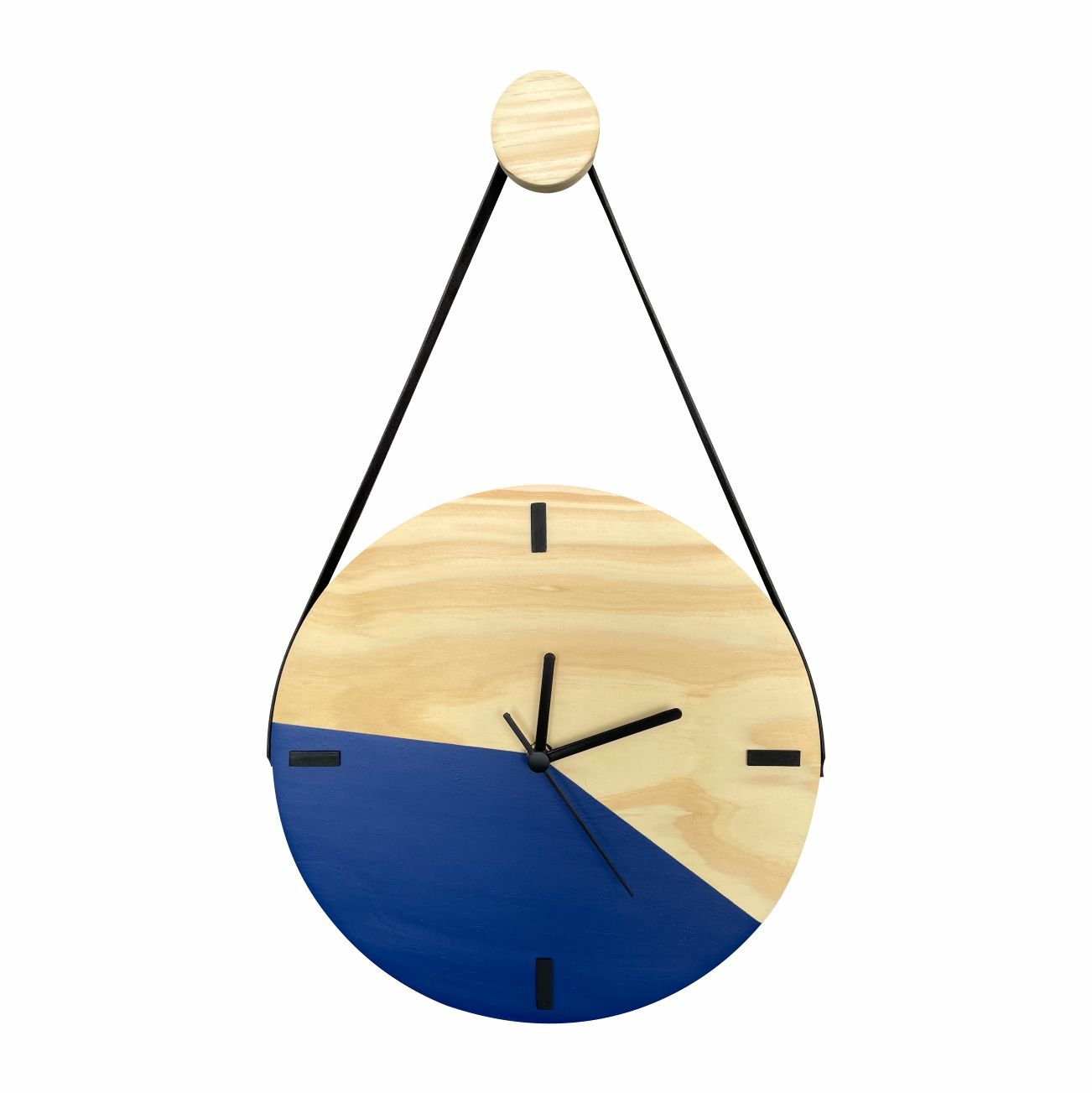 Relógio Decorativo Edward Clock Escandinavo Azul com Alça