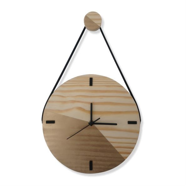 Relógio Decorativo Edward Clock Escandinavo Dourado com Alça - 1
