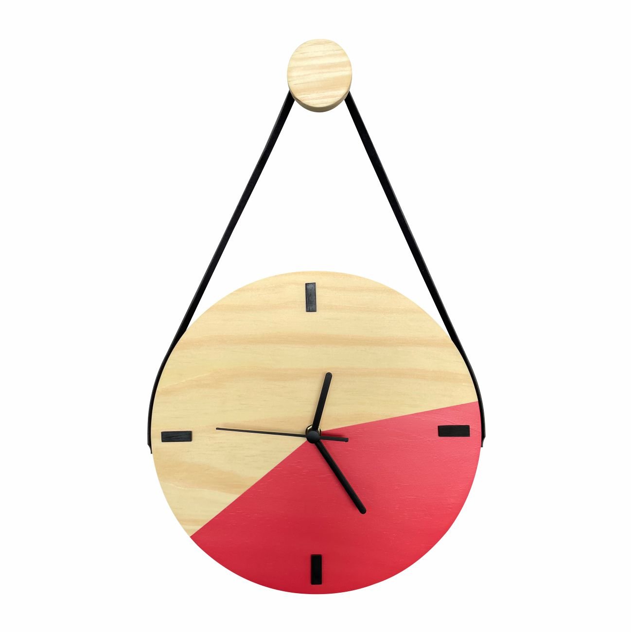 Relógio Decorativo Edward Clock Escandinavo Goiaba com Alça - 1