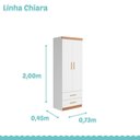 Ver imagem 2 de Guarda Roupa Infantil 2 Portas Chiara Branco Carvalho - Phoenix Baby