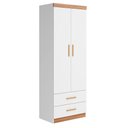 Ver imagem 1 de Guarda Roupa Infantil 2 Portas Chiara Branco Carvalho - Phoenix Baby