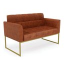 Ver imagem 1 de Sofá Namoradeira Elisa Corano Base Metálica Industrial Dourado - D'Rossi Cor Nozes
