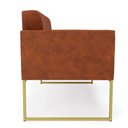 Ver imagem 5 de Sofá Namoradeira Elisa Corano Base Metálica Industrial Dourado - D'Rossi Cor Nozes