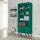 Ver imagem 1 de Estante para Livros 2 Gavetas 3 Prateleiras Esm 216 Retrô Movelbento