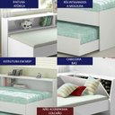 Ver imagem 3 de Cama Solteiro Bicama Bau Estante 2 Nichos Bb2829 Branco Dtall