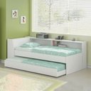 Ver imagem 7 de Cama Solteiro Bicama Bau Estante 2 Nichos Bb2829 Branco Dtall