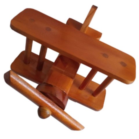 Avião Biplano em Madeira Brinquedo Educativo e Divertido