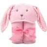 Manta Microfibra Infantil com Capuz Coelhinha Rosa Baby Joy - 1
