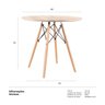 Mesa de Jantar Redonda Eames Eiffel - Wood - Tampo Amadeiro - 80cm - 6