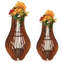 Ver imagem 1 de Vaso de Chão Decorativo Grande Andromeda Mdf:marrom/kit com 2 - 85x30cm e 70x25cm