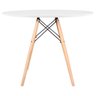 Mesa de Jantar Redonda Eames Eiffel - Wood - Tampo de Mdf - 100cm - Branco - 4