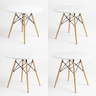 Mesa de Jantar Redonda Eames Eiffel - Wood - Tampo de Mdf - 100cm - Branco - 8
