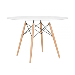 Mesa de Jantar Redonda Eames Eiffel - Wood - Tampo de Mdf - 100cm - Branco - 1
