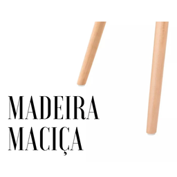 Mesa de Jantar Redonda Eames Eiffel Wood Tampo de MDF  90cm Branco - 7