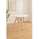 Ver imagem 1 de Mesa de Jantar Redonda Eames Eiffel Wood Tampo de MDF 90cm Branco