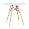 Mesa de Jantar Redonda Eames Eiffel Wood Tampo de MDF  90cm Branco - 3