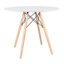 Ver imagem 3 de Mesa de Jantar Redonda Eames Eiffel Wood Tampo de MDF 90cm Branco