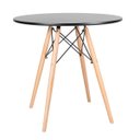 Ver imagem 1 de Mesa de Jantar Redonda Eames Eiffel - Wood - Tampo de MDF - 80cm - Preto