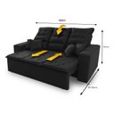 Ver imagem 3 de Sofá Retrátil e Reclinável 180cm Suede com Molas Espirais Europa King House