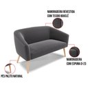 Ver imagem 7 de Kit 1 Sofá Namoradeira e 2 Poltronas Stella Bouclê Grafite Pés Palito Natural - D'Rossi