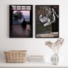 Kit 2 Quadros Meditação Fotografias Monge 45x34cm - com Vidro:madeira Branca - 2
