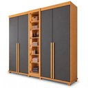 Ver imagem 3 de Guarda-Roupa Casal Reflecta 5 Portas 3 Gavetas com LED Cinza Cinamomo Grafite Áustria