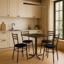 Ver imagem 3 de Mesa de Jantar Quadrada 70cm Preta Tampo Madeira Preto
