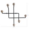 Gancho para Parede Preto Cabideiro Aço e Madeira Micro Steel Wood MS - 3