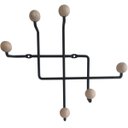 Ver imagem 1 de Gancho para Parede Preto Cabideiro Aço e Madeira Micro Steel Wood MS