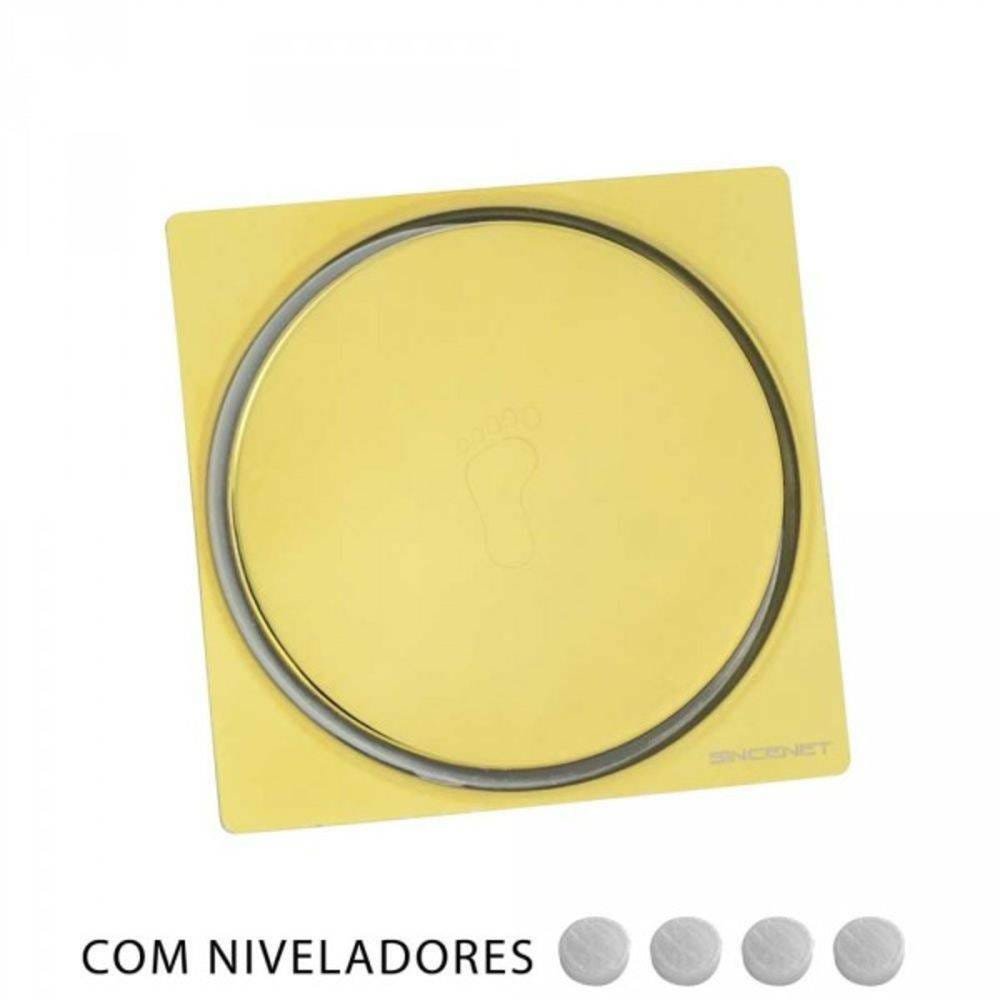 Ralo Click Inteligente De Banheiro 10x10 Cm (inox Dourado) - Sincenet - 1