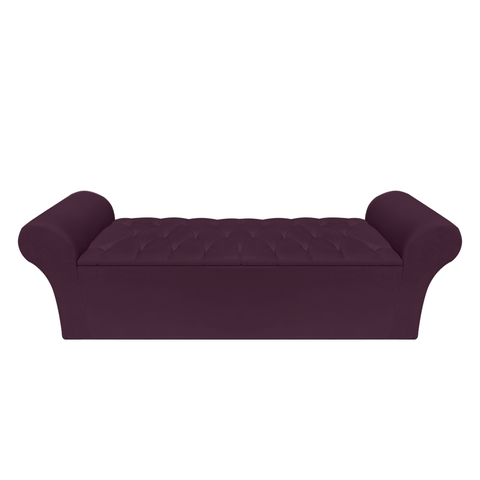 Recamier Baú Calçadeira Quarto Queen 158cm Barcelona:suede Vinho