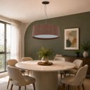 Ver imagem 5 de Lustre Pendente Madeira Redondo 40x15cm - Imbuia