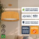 Ver imagem 3 de Lustre Pendente Madeira Redondo 60x15cm - Freijó