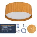 Ver imagem 5 de Lustre Pendente Madeira Redondo 50x15cm - Freijó