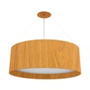 Ver imagem 1 de Lustre Pendente Madeira Redondo 50x15cm - Freijó