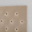Ver imagem 3 de Cabeceira Estofada Quarto Casal Painel Cama Box 1,40 Paris com Captonê - Bege Suede - Rpm Móveis