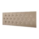 Ver imagem 1 de Cabeceira Estofada Quarto Casal Painel Cama Box 1,40 Paris com Captonê - Bege Suede - Rpm Móveis