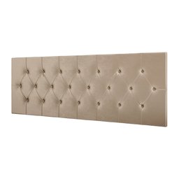 Cabeceira Estofada Quarto Casal Painel Cama Box 1,40 Paris com Captonê - Bege Suede - Rpm Móveis - 1 Cabeceira Estofada Quarto Casal Painel Cama Box 1,40 Paris com Captonê - Bege Suede - Rpm Móveis - 1