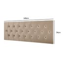 Ver imagem 4 de Cabeceira Estofada Quarto Casal Painel Cama Box 1,40 Paris com Captonê - Bege Suede - Rpm Móveis